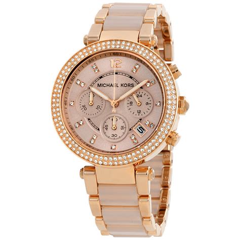 michael kors parker rose gold watch